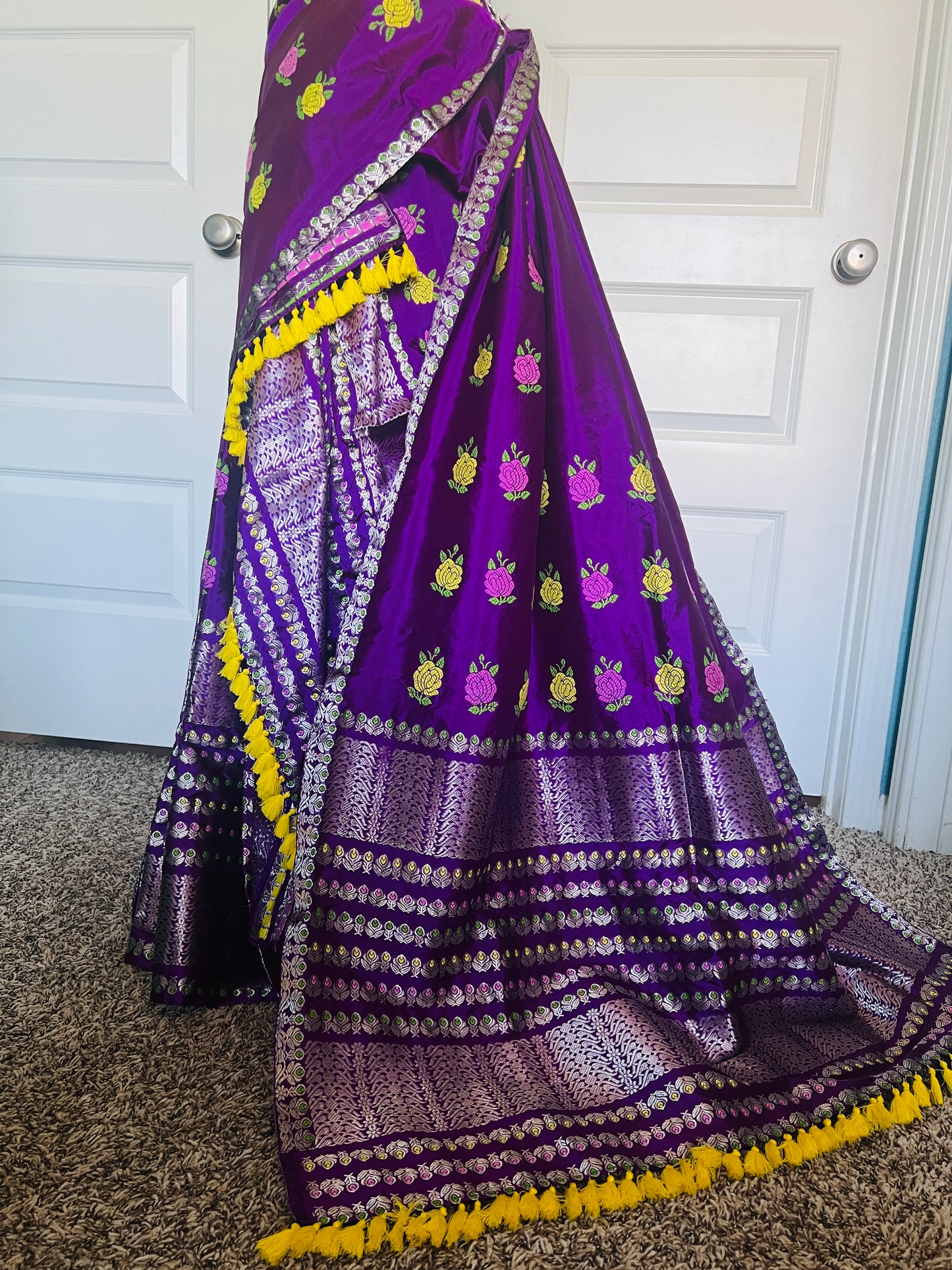 Assam Silk Purple Mekhela Sador