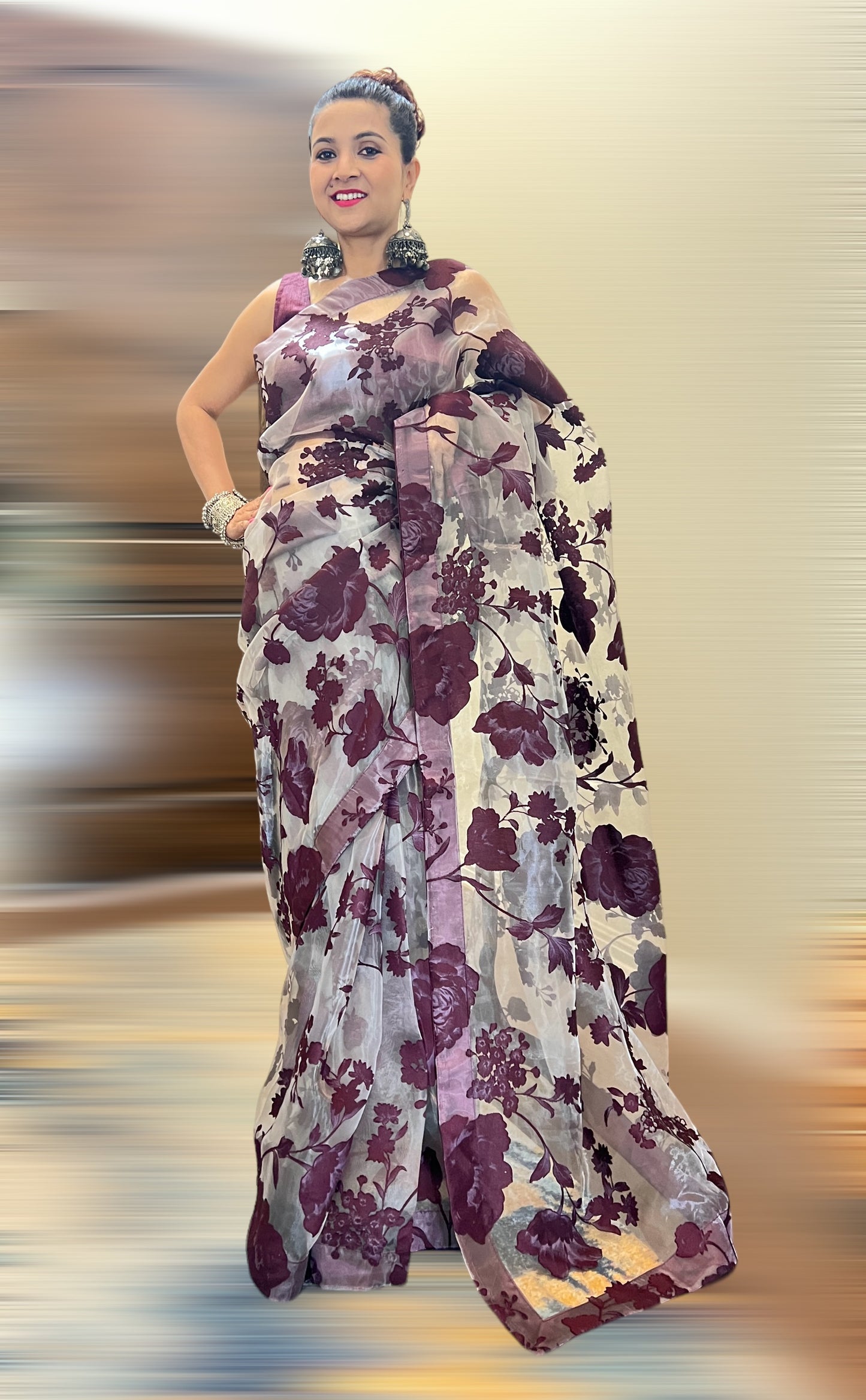 Handpicked Light weight Soft Organza Saree