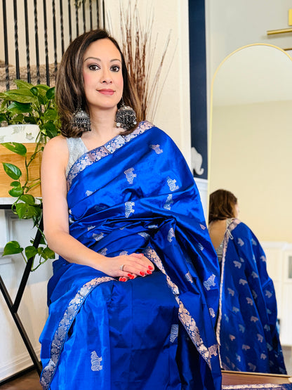 Handmade Assam Silk Saree with Kaziranga work