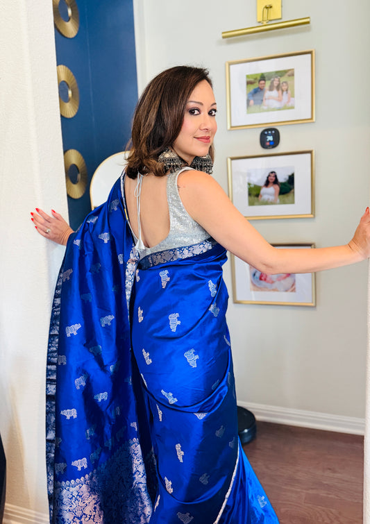 Handmade Assam Silk Saree with Kaziranga work