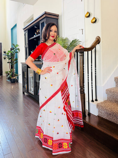 Handmade Assam Raw Silk (Kesa Paat) Mekhela Sador Set