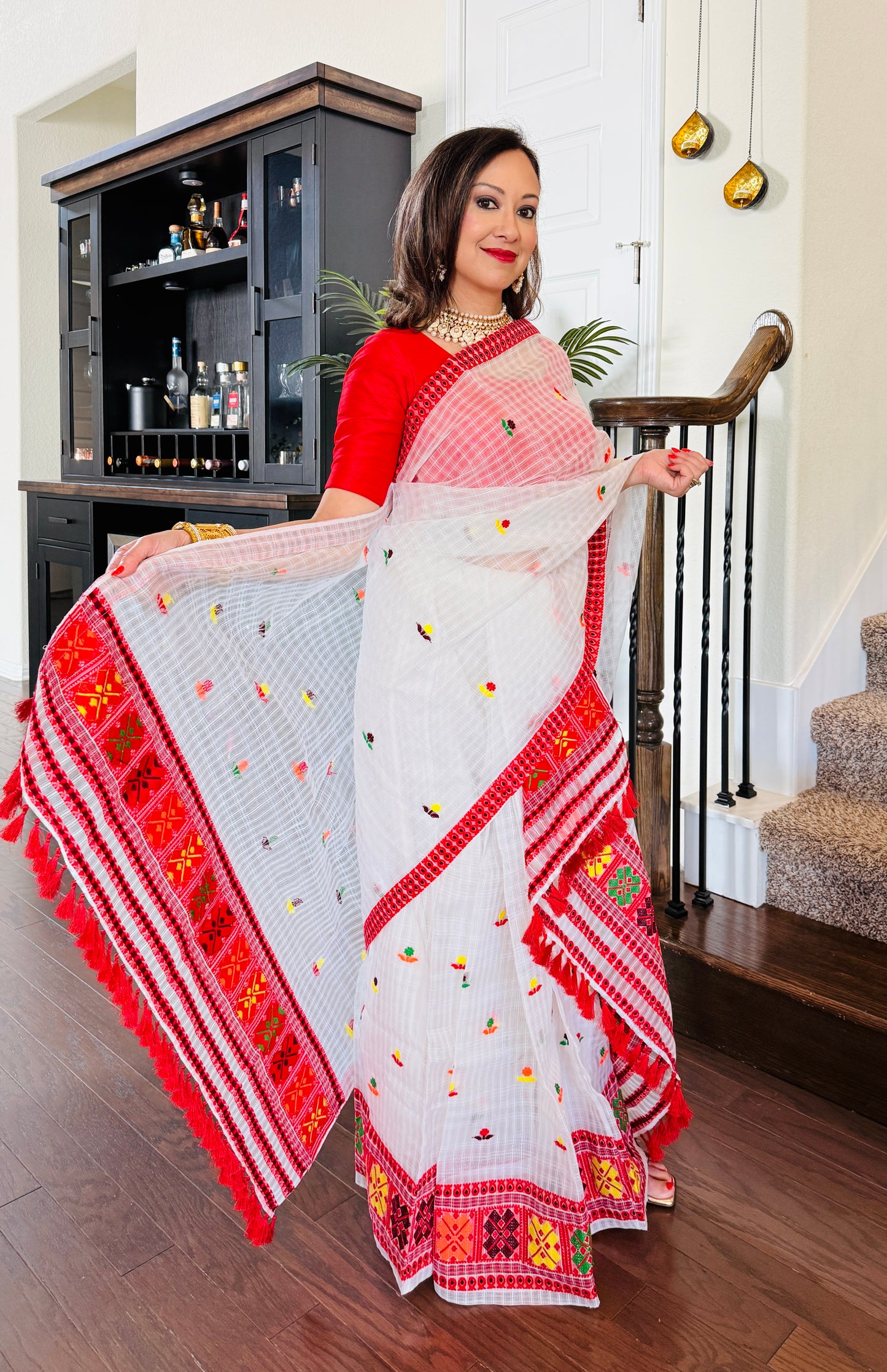 Handmade Assam Raw Silk (Kesa Paat) Mekhela Sador Set