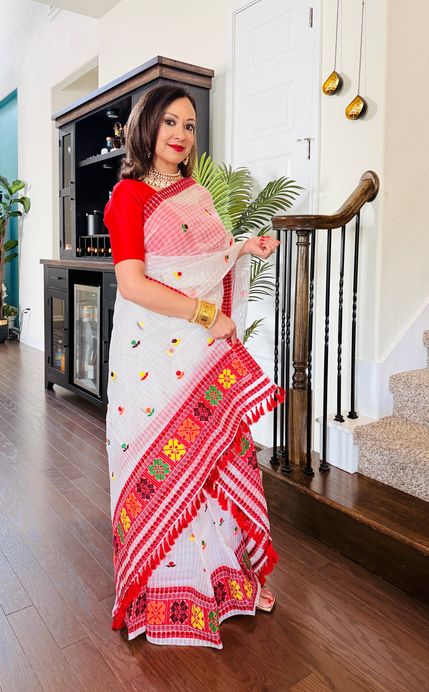 Handmade Assam Raw Silk (Kesa Paat) Mekhela Sador Set
